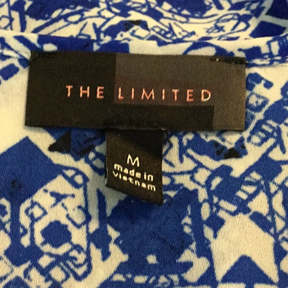 The Limited Blue and White Flowy Pull-Over Top - Picture 6 of 8